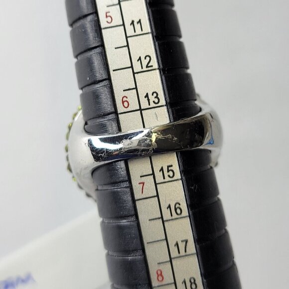 Aqua Green Rhinestone Ring SIZE 6.5 - Other sizes available - Picture 5 of 13